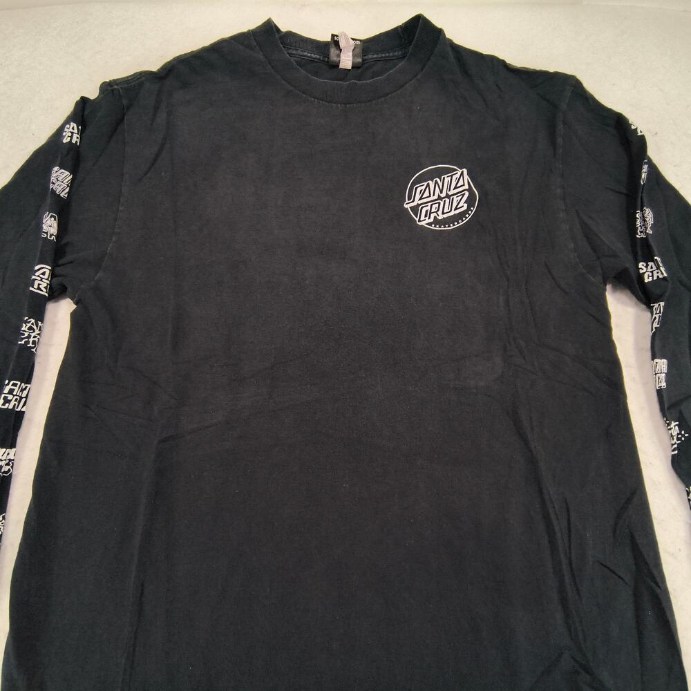 Santa Cruz Casual Crew Neck Long Sleeve Graphic T Shirt Mens Size M Black